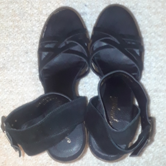 Free People Lanely Suede Platform Heels Black 39 - Picture 16 of 16